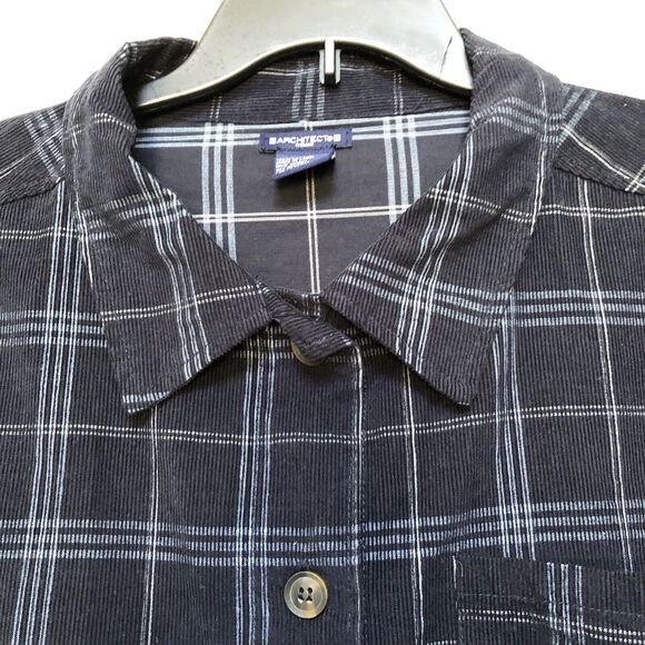 ARCHITECT WOMEN'S TOPS PLUS SIZE 2X PLAID CORDUROY COLLARED NECK 100% COTTON 98 - Picture 4 of 11
